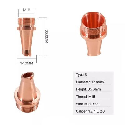 Filo dell'ugello M16 della saldatura a laser di H35.6mm per il saldatore Head del laser della fibra