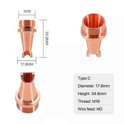pezzi meccanici della saldatura a laser dell'ugello della saldatura a laser M16 di 17.8mm