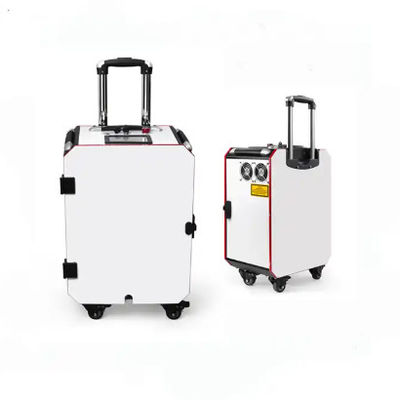 Il tipo macchina di pulizia della cassa del carrello del laser per l'olio di rimozione della ruggine del metallo unge pulito